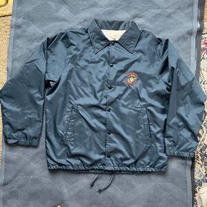 VTG US Marine Corps Coach Jacket Snap Windbreaker Military USA L 42-44